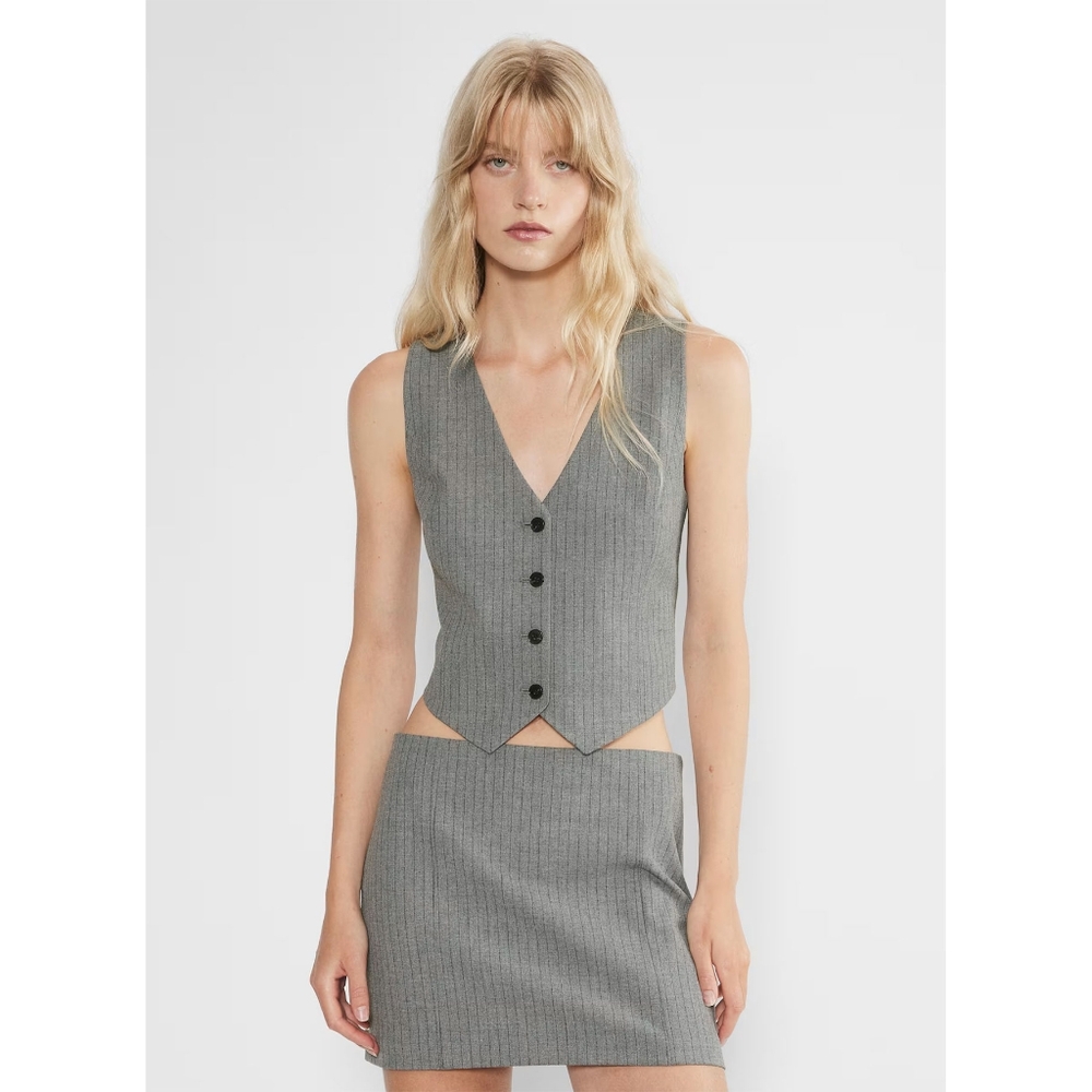 Aritzia Wilfred Pacino Vest - Dark Grey/Coal Grey - NWT